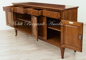 Style sideboard with saber legs, 4 doors and 4 200cm drawers